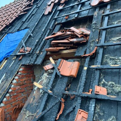 Dak herstellen na brand